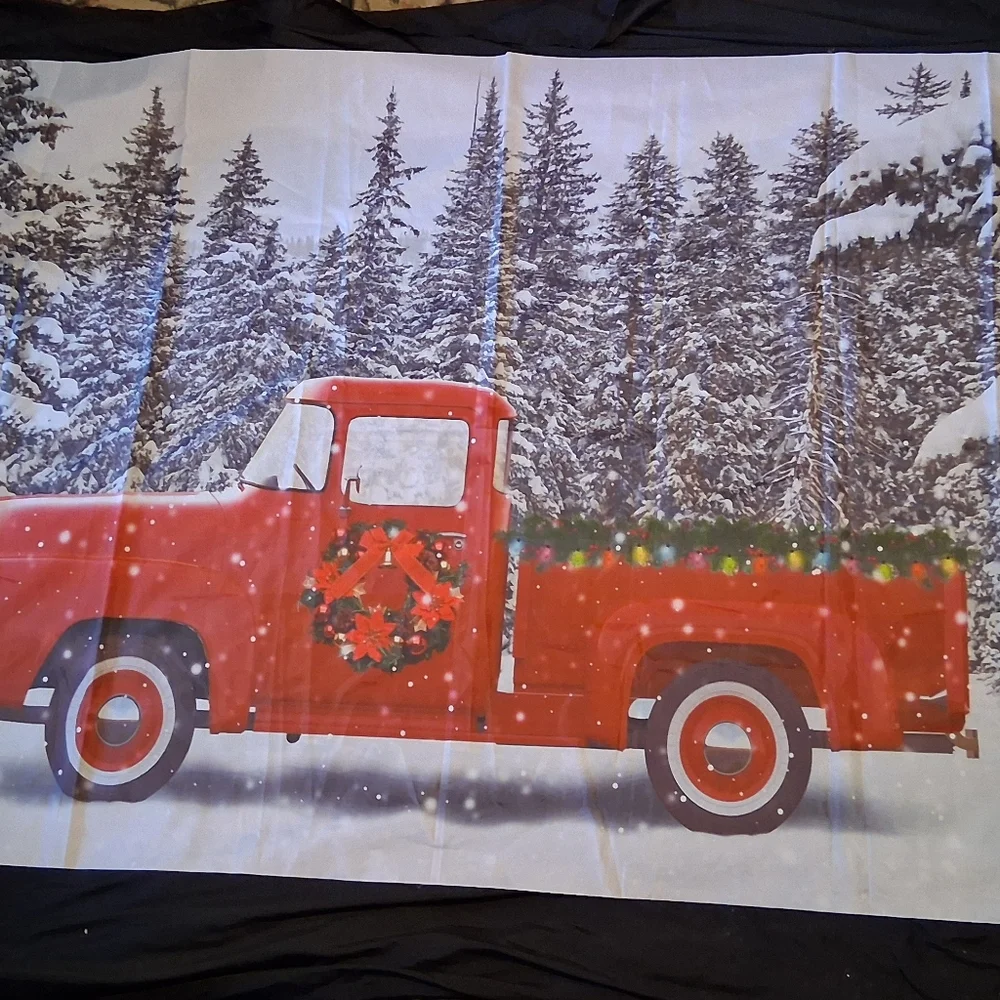 Red Truck Winter Banner